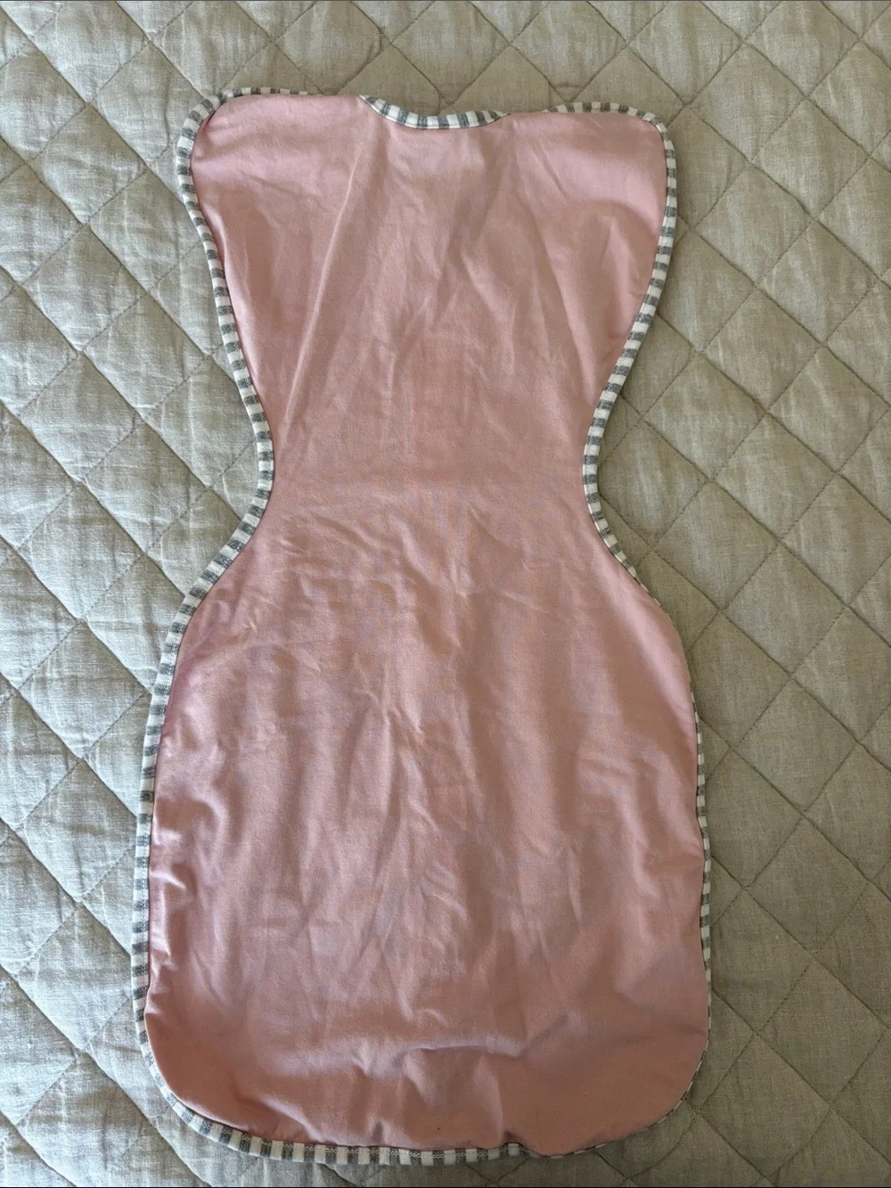 NWOT Love to dream Pink Sleep Sack with Gray Stripe Trim and Teal Tag